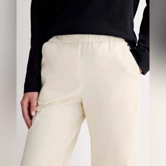 Everlane • Cotton Twill Easy Pant Pull On Cream/Ivory Women's Pants - Picture 3 of 10
